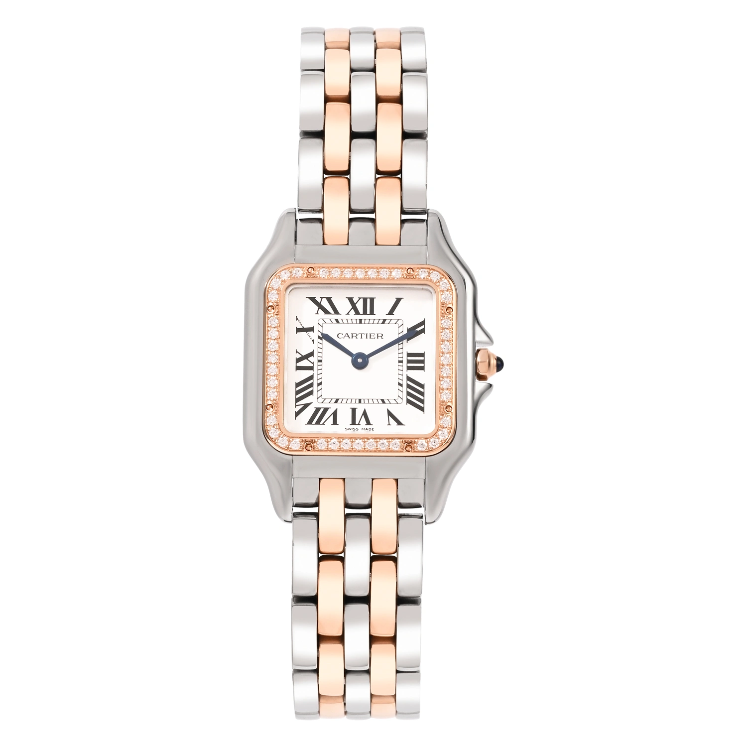 Panthere de Cartier Small Steel and Gold Diamond Bezel