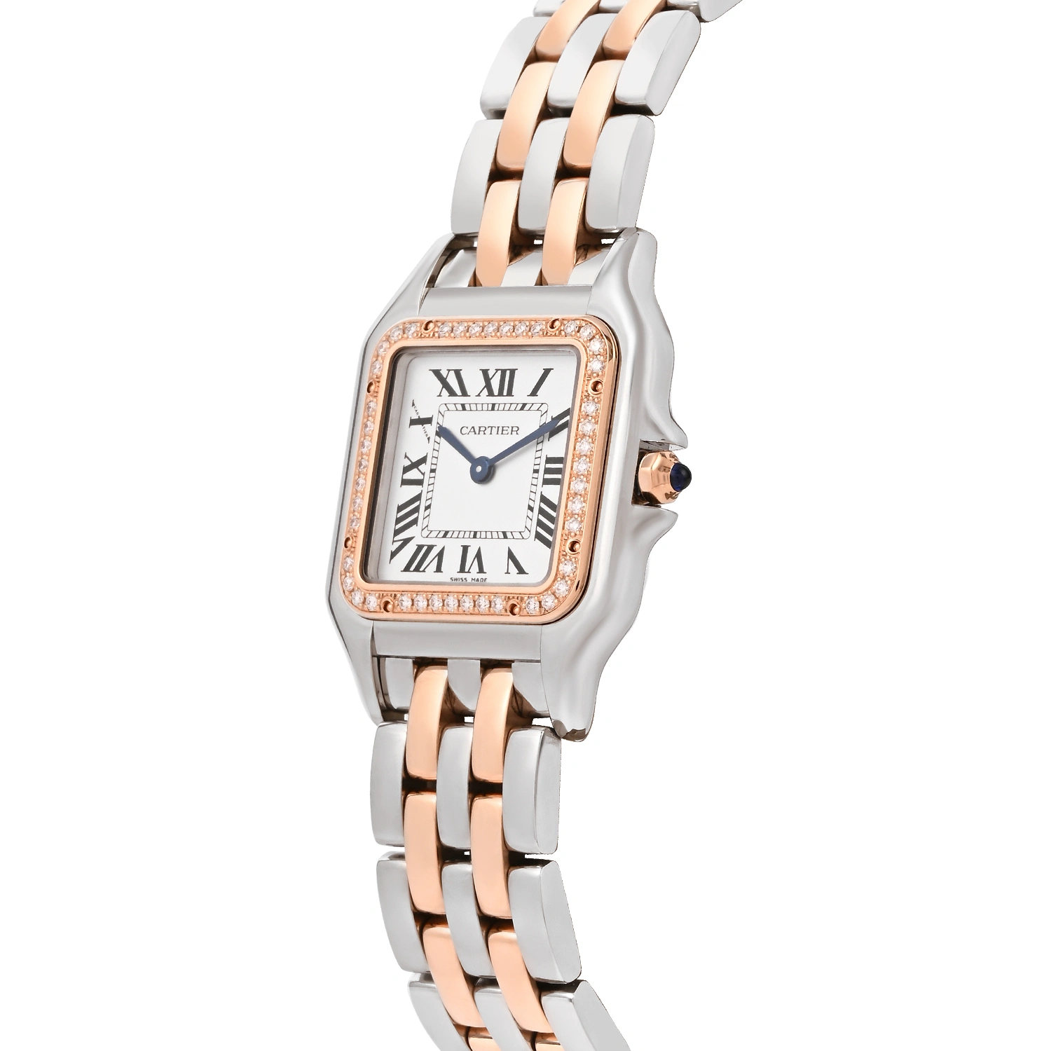 Panthere de Cartier Small Steel and Gold Diamond Bezel
