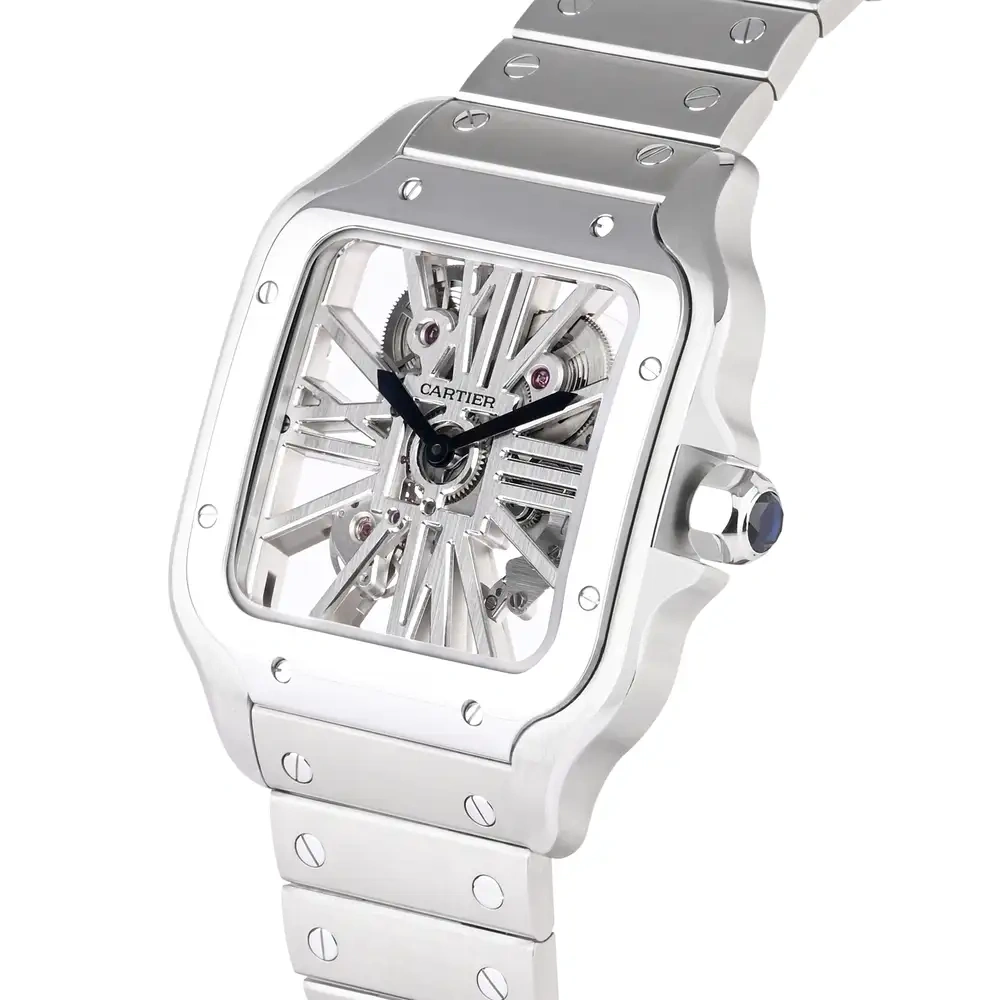 Santos De Cartier Skeleton Steel