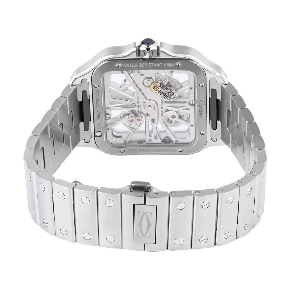 Santos De Cartier Skeleton Steel