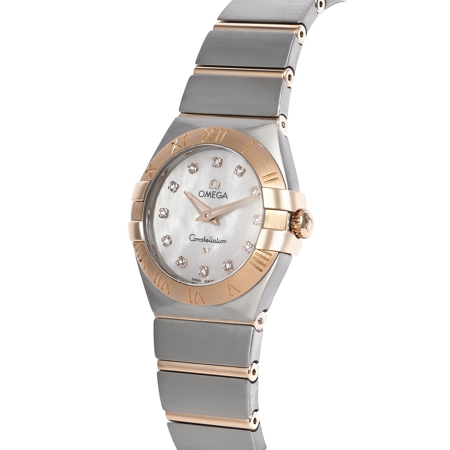 Constellation Steel & Red Gold Mother of Pearl Dial Diamond Markers
