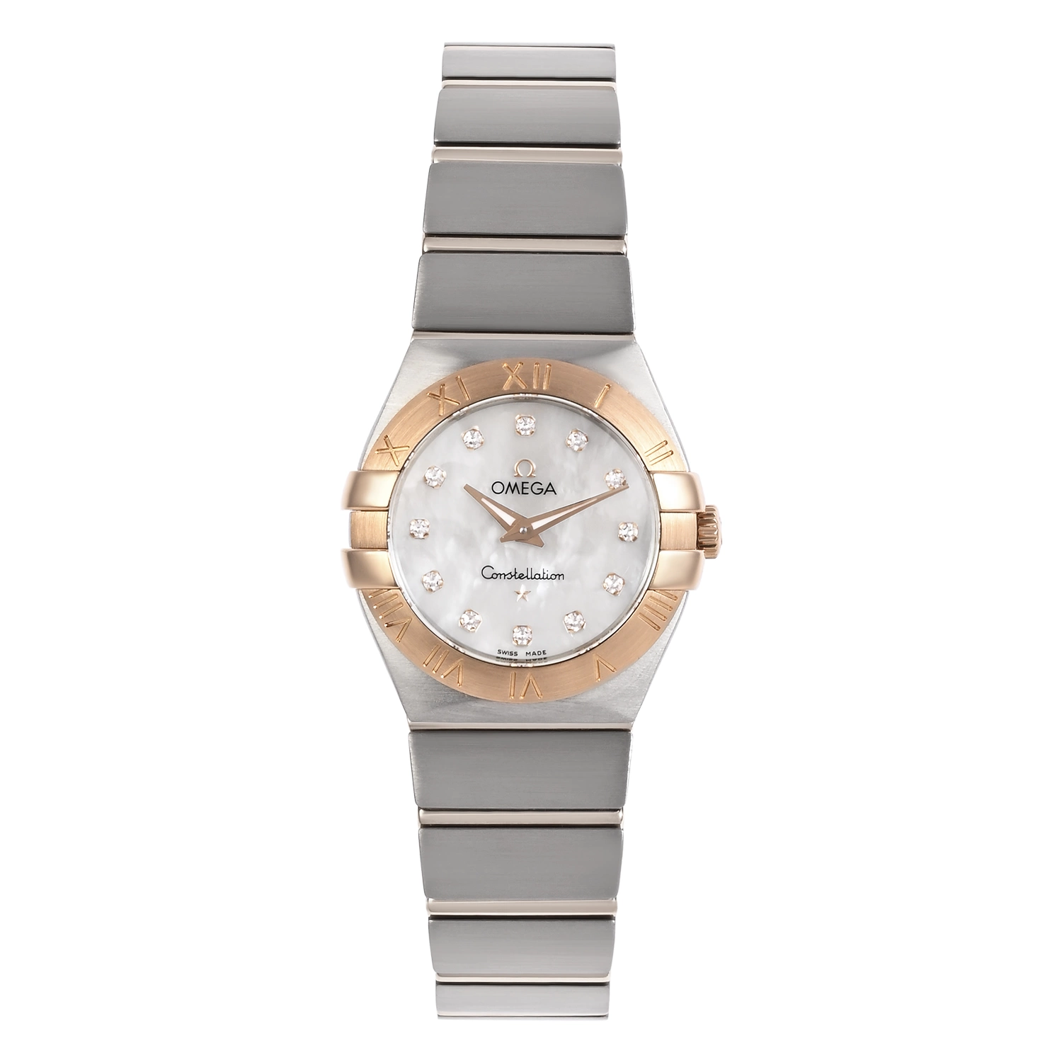 Constellation Steel & Red Gold Mother of Pearl Dial Diamond Markers