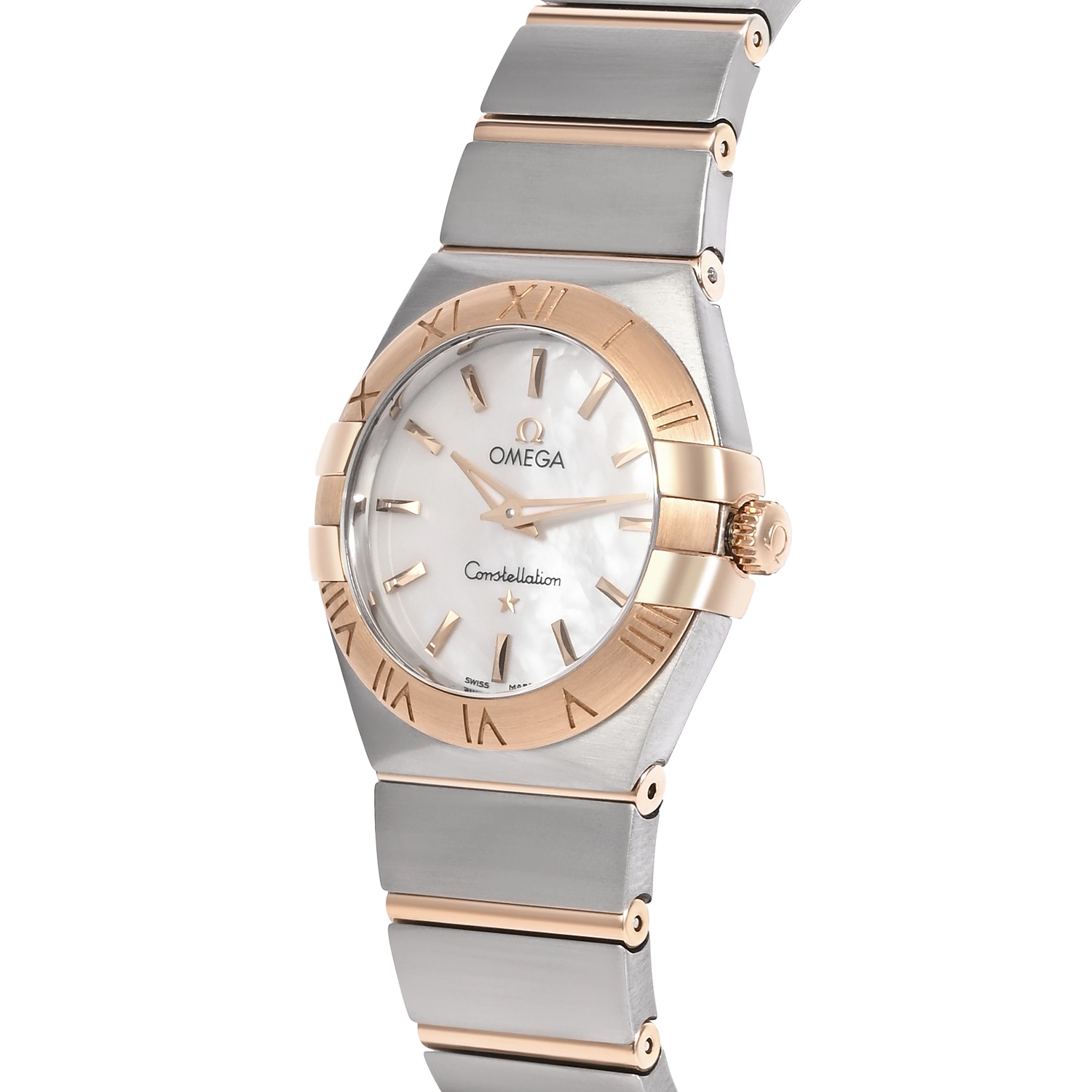 Constellation Steel & Red Gold Mother of Pearl Dial Diamond Markers