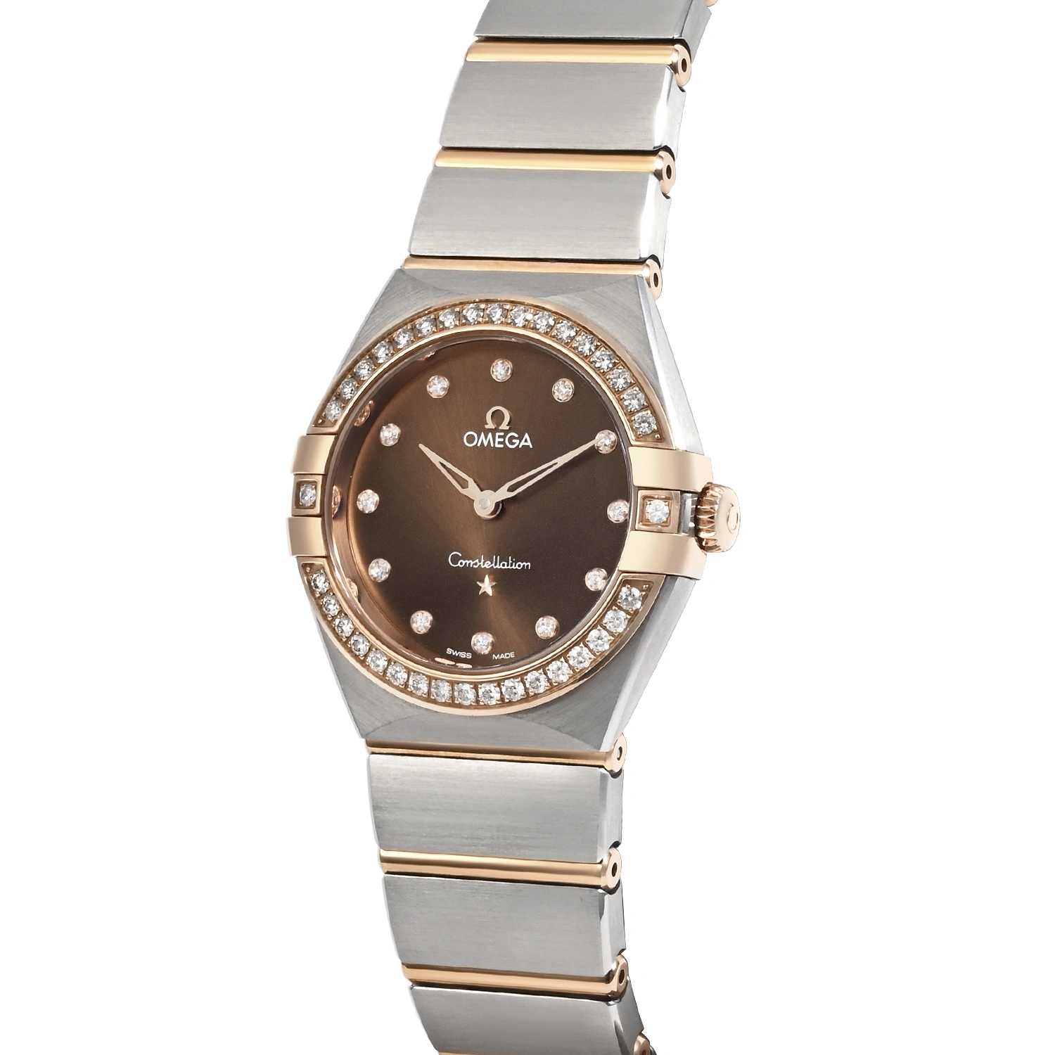 Constellation Steel & Sedna Gold Brown Dial Diamond Markers & Diamonds on Bezel