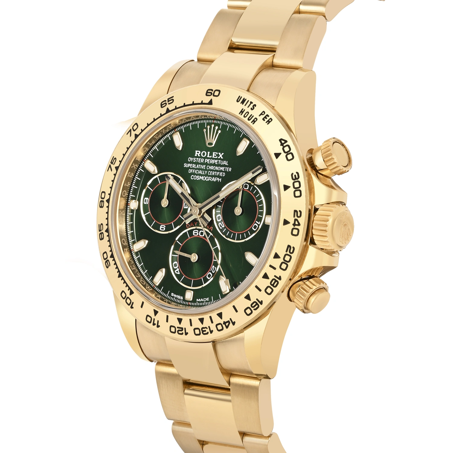 Cosmograph Daytona Yellow Gold Sunburst Green Dial