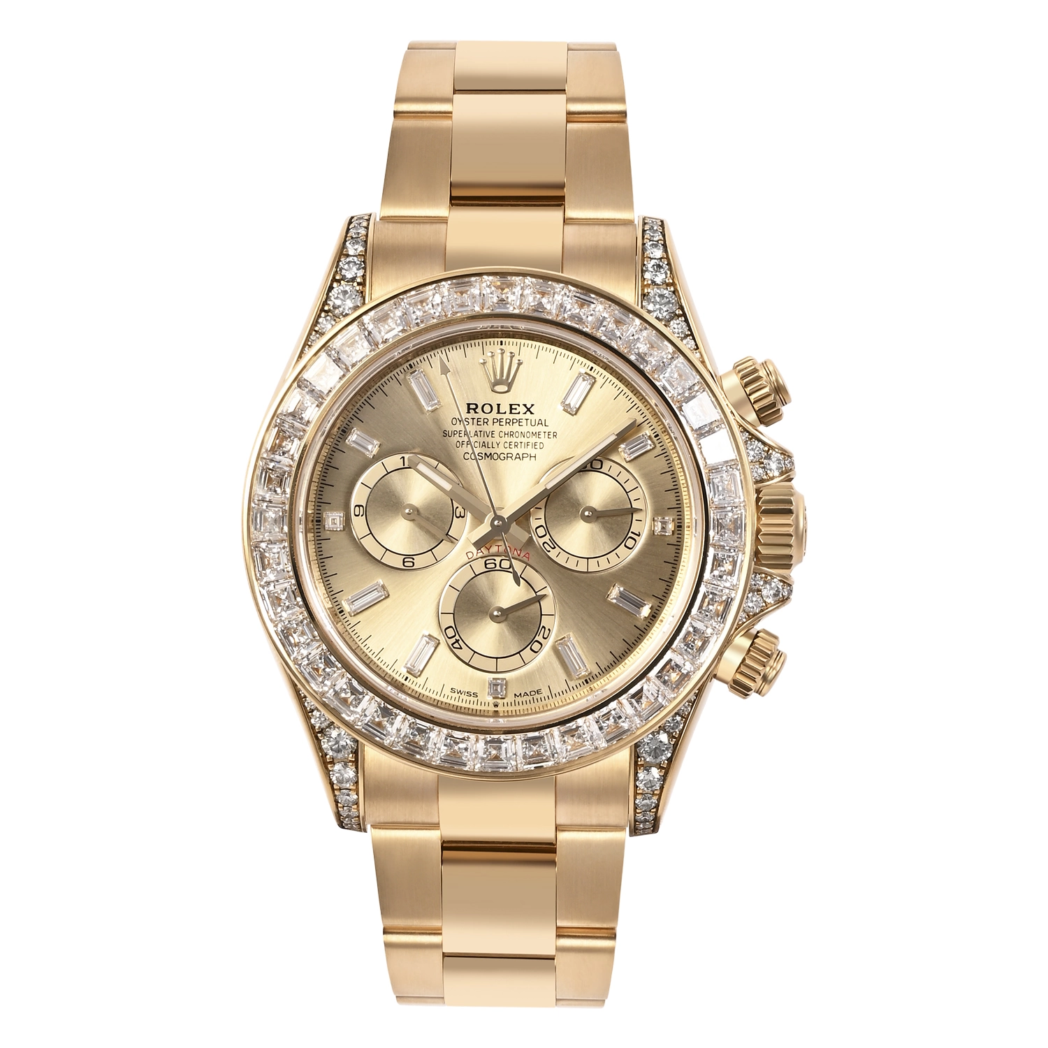 Cosmograph Daytona Yellow Gold Trapeze Diamond-Set Golden Set With Diamonds