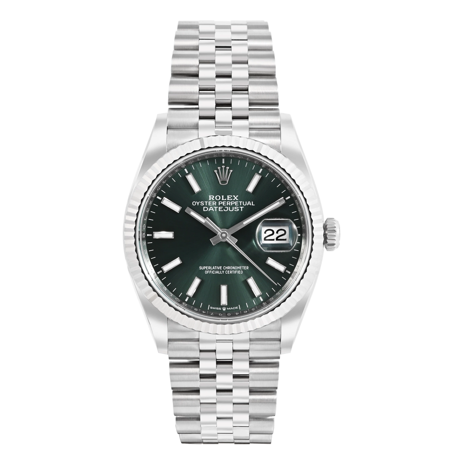 Datejust 36 Mint Green Dial White Gold