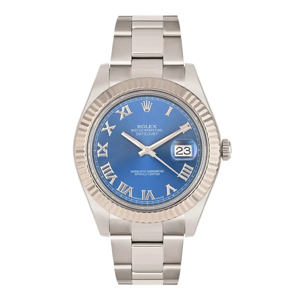Datejust 41 Azzuro Dial On Oyster Fluted Bezel