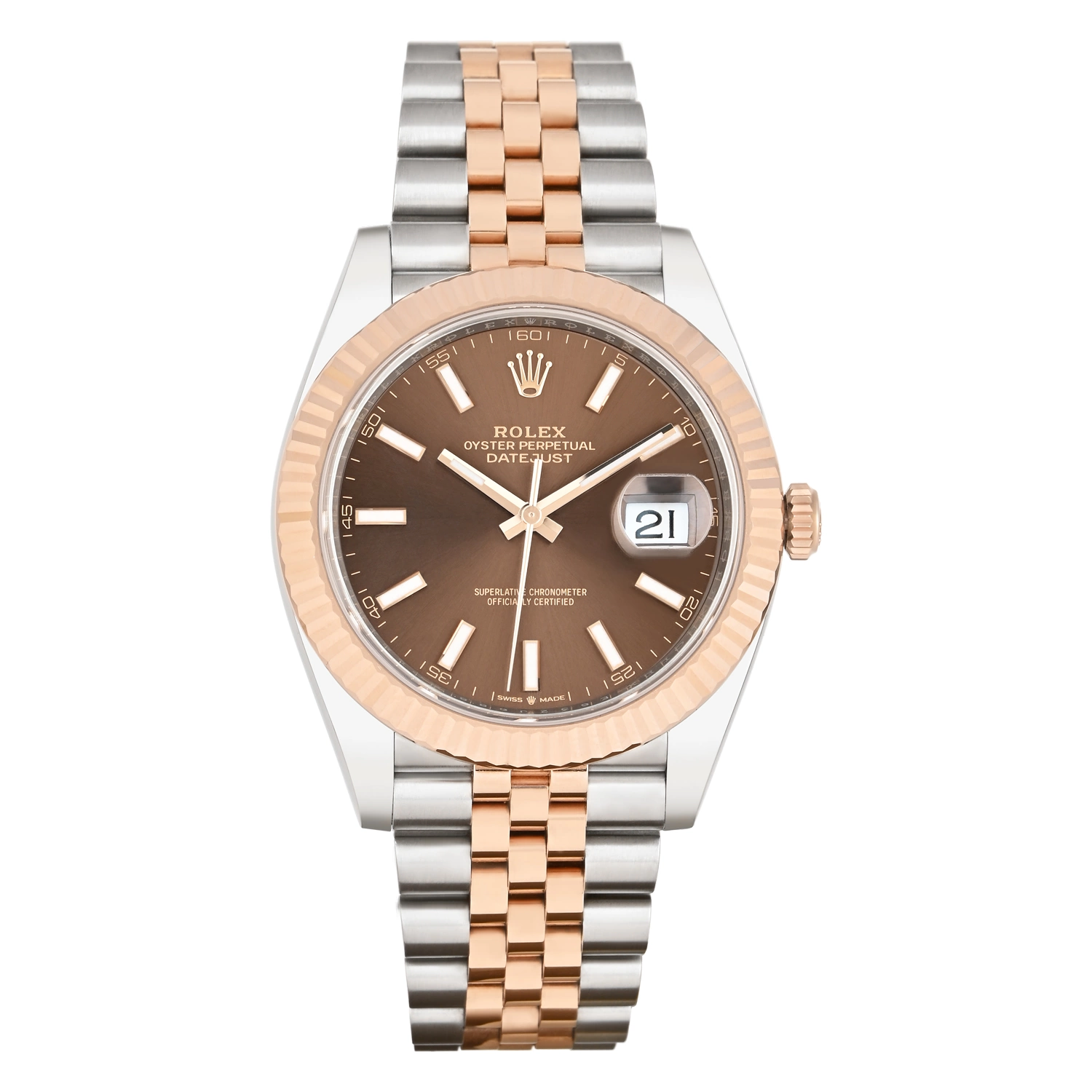 Datejust 41 Steel & Everose Gold Chocolate Dial