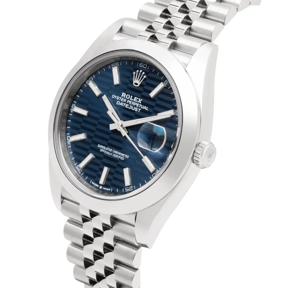 Datejust Blue Motif Dial Smooth Bezel On Jubilee