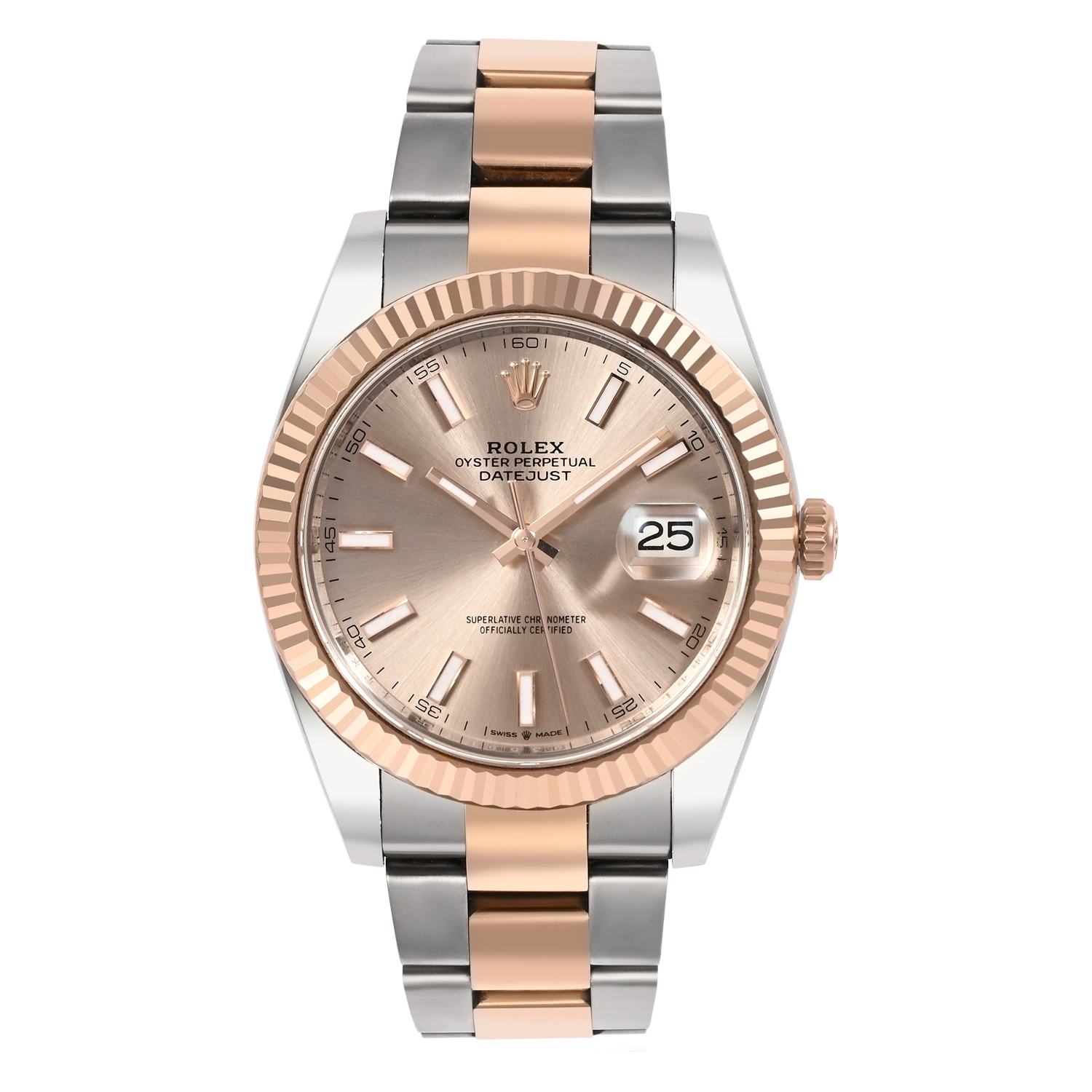 Datejust Steel and EverRose Gold Sundust Dial
