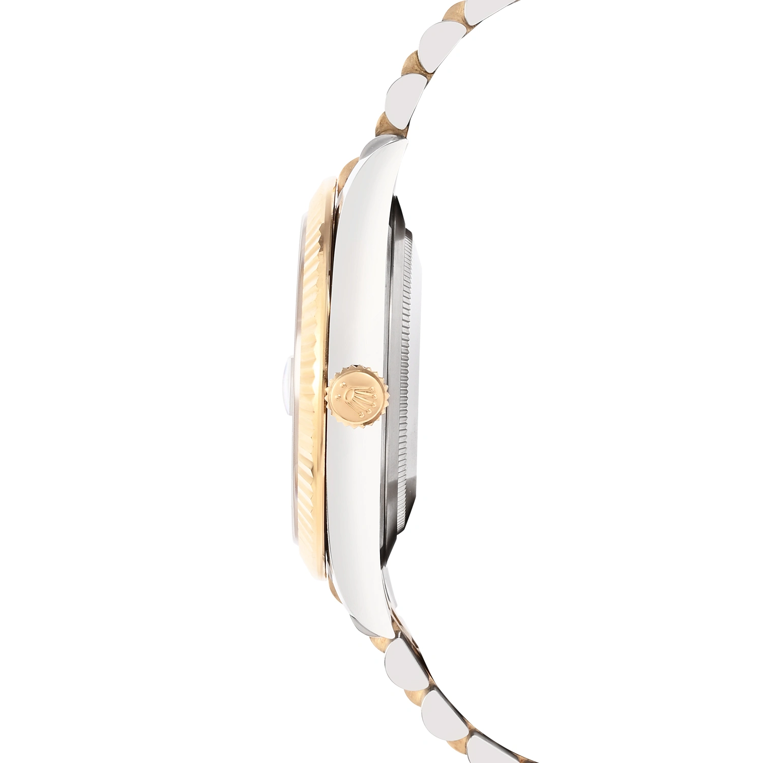 Datejust Steel and Yellow Gold Bright Black Dial Diamond Markers