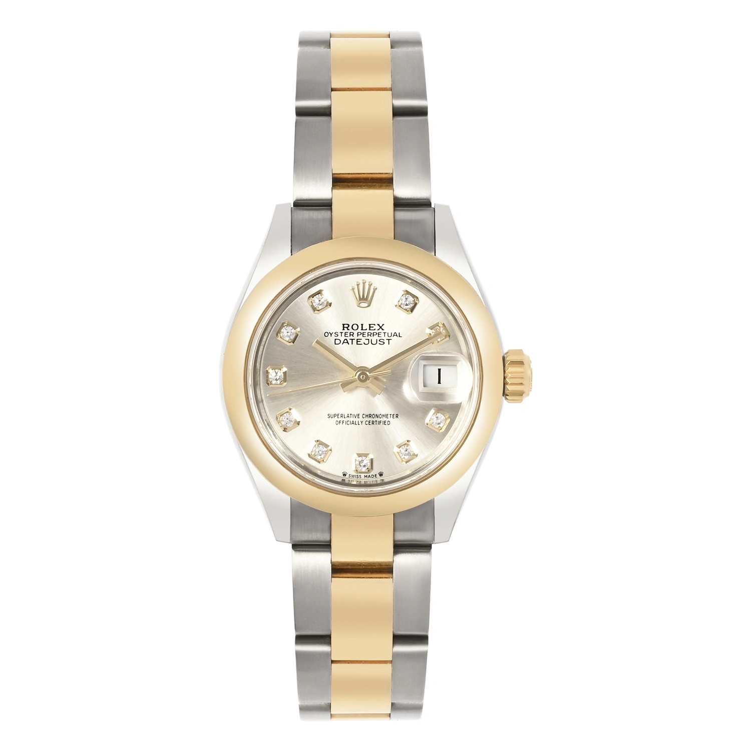 Datejust Steel and Yellow Gold Silver Dial Diamond Markers