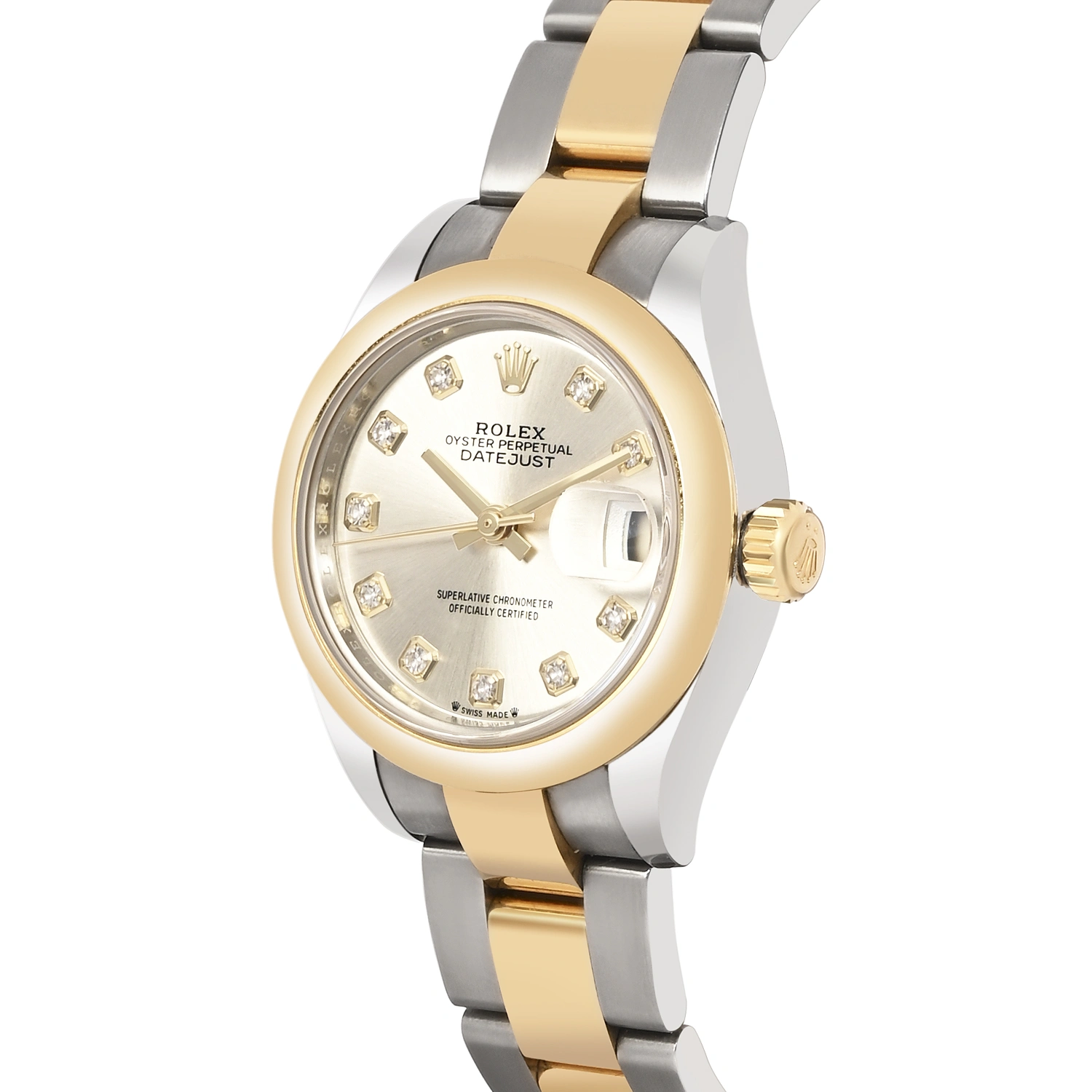 Datejust Steel and Yellow Gold Silver Dial Diamond Markers