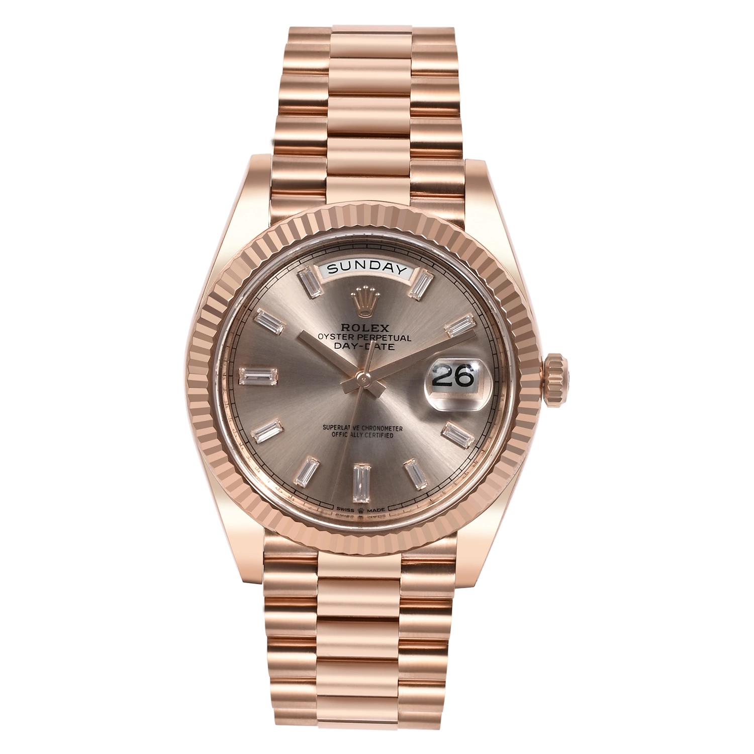 Day-Date 40 Everose Gold Sundust Diamond Set Dial