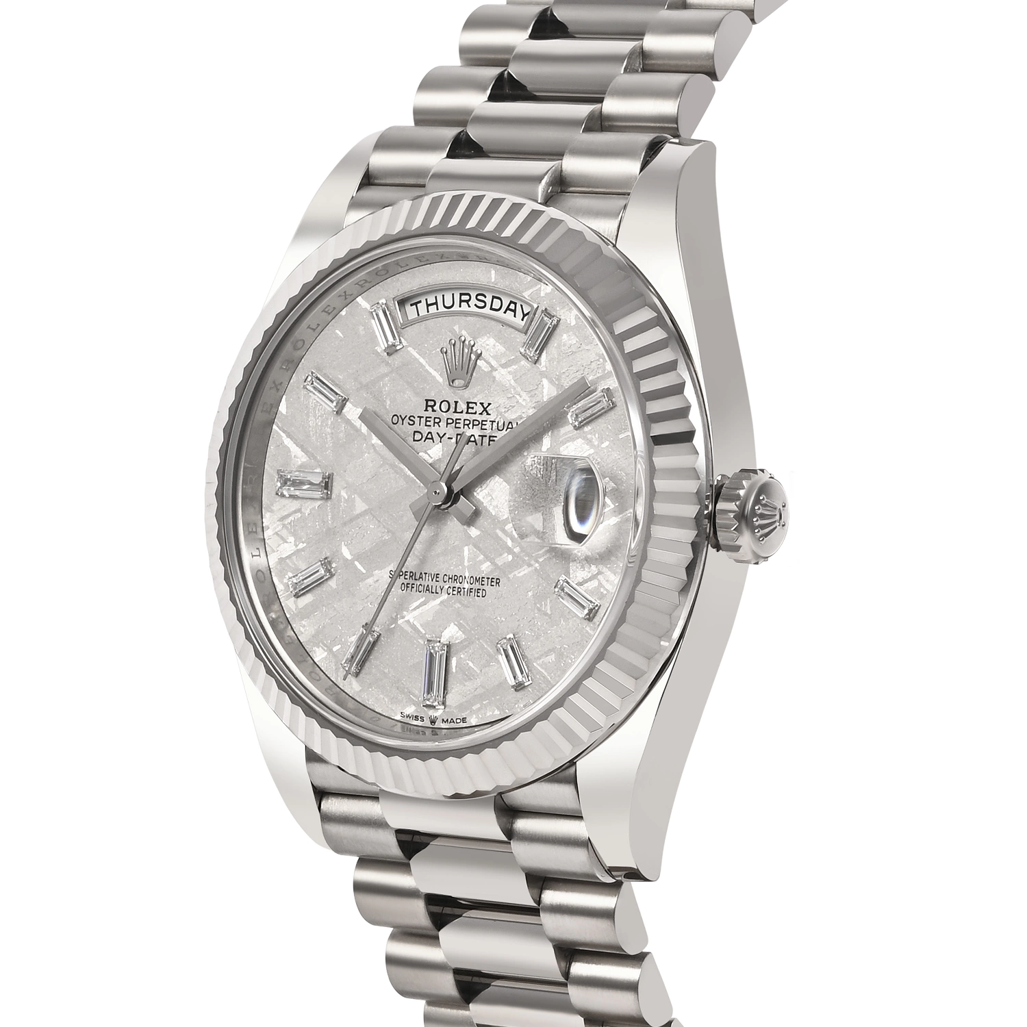Day-Date 40 White Gold Meteorite Dial