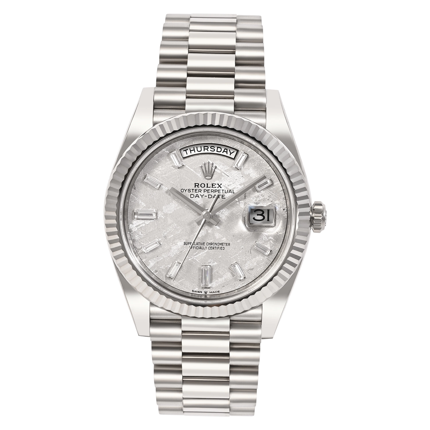 Day-Date 40 White Gold Meteorite Dial