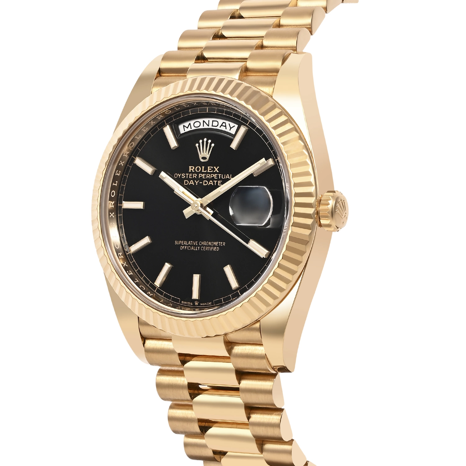 Day-Date 40 Yellow Gold Bright Black Dial
