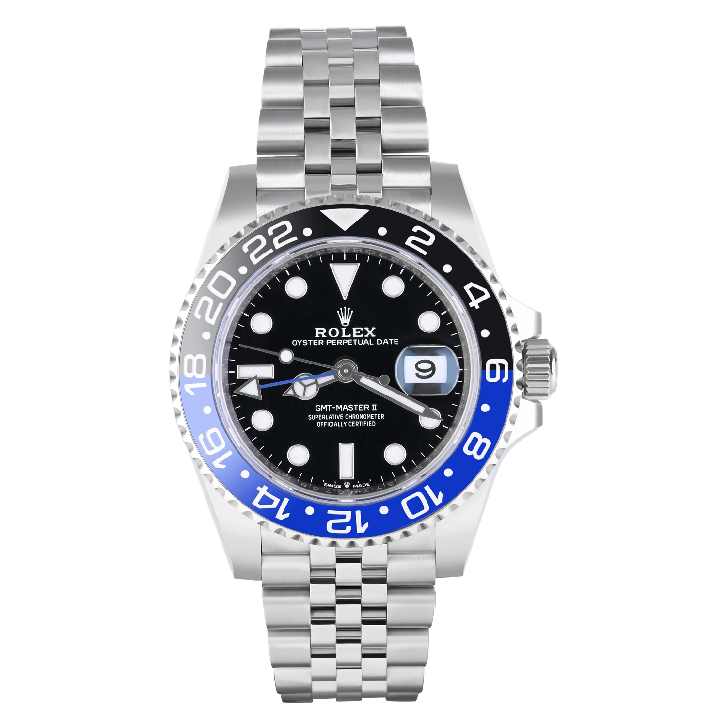 GMT Master II Blue and Black Bezel Black Dial