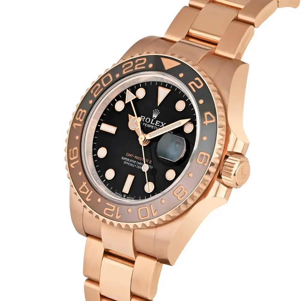GMT Master II Rose Gold Brown and Black Bezel