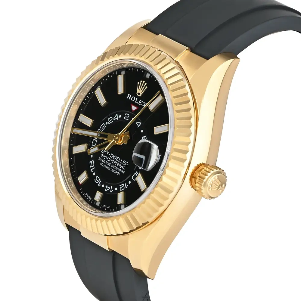 Sky-Dweller Black Dial Yellow Gold Case on Oysterflex Bracelet