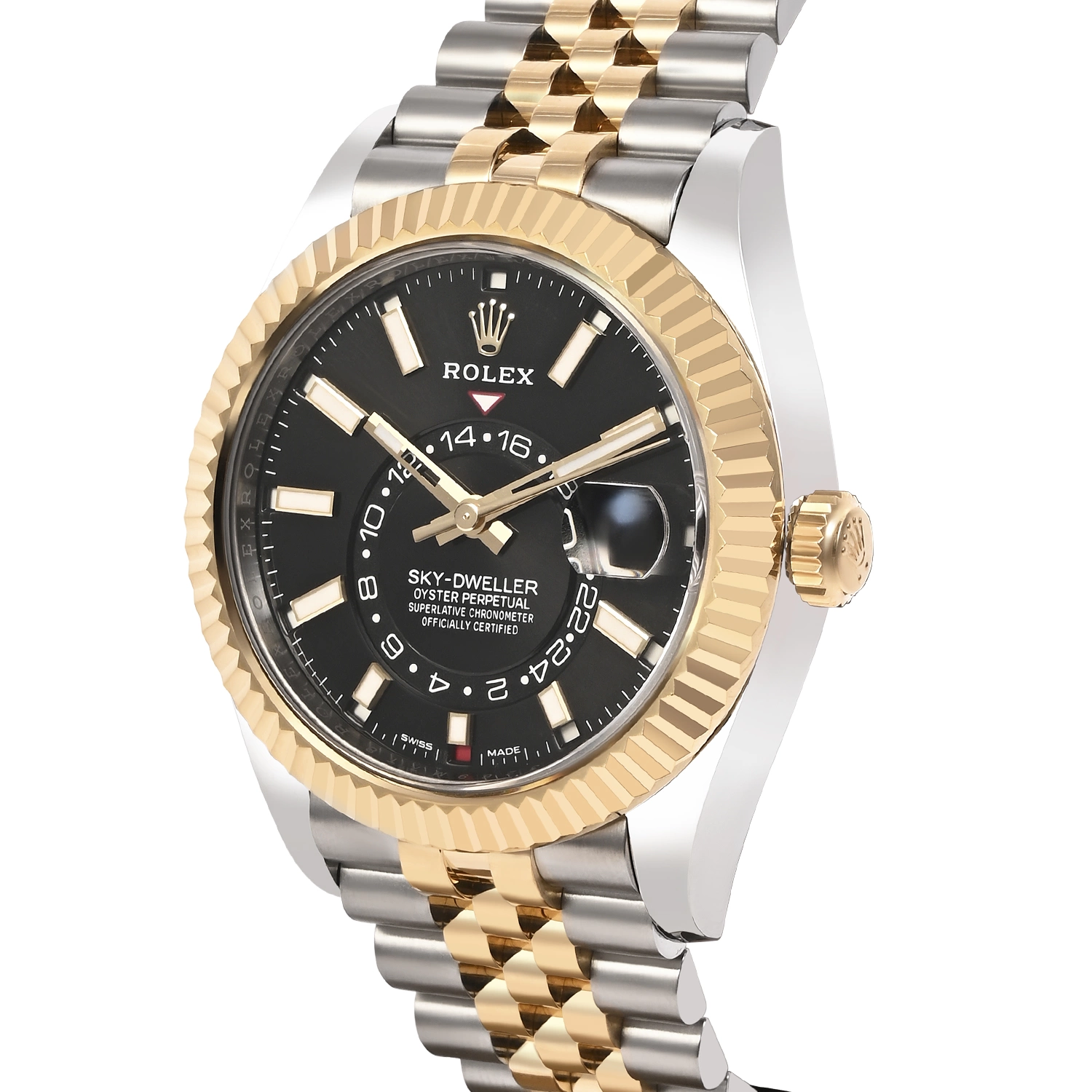 Sky-Dweller Steel and Yellow Gold Black Dial
