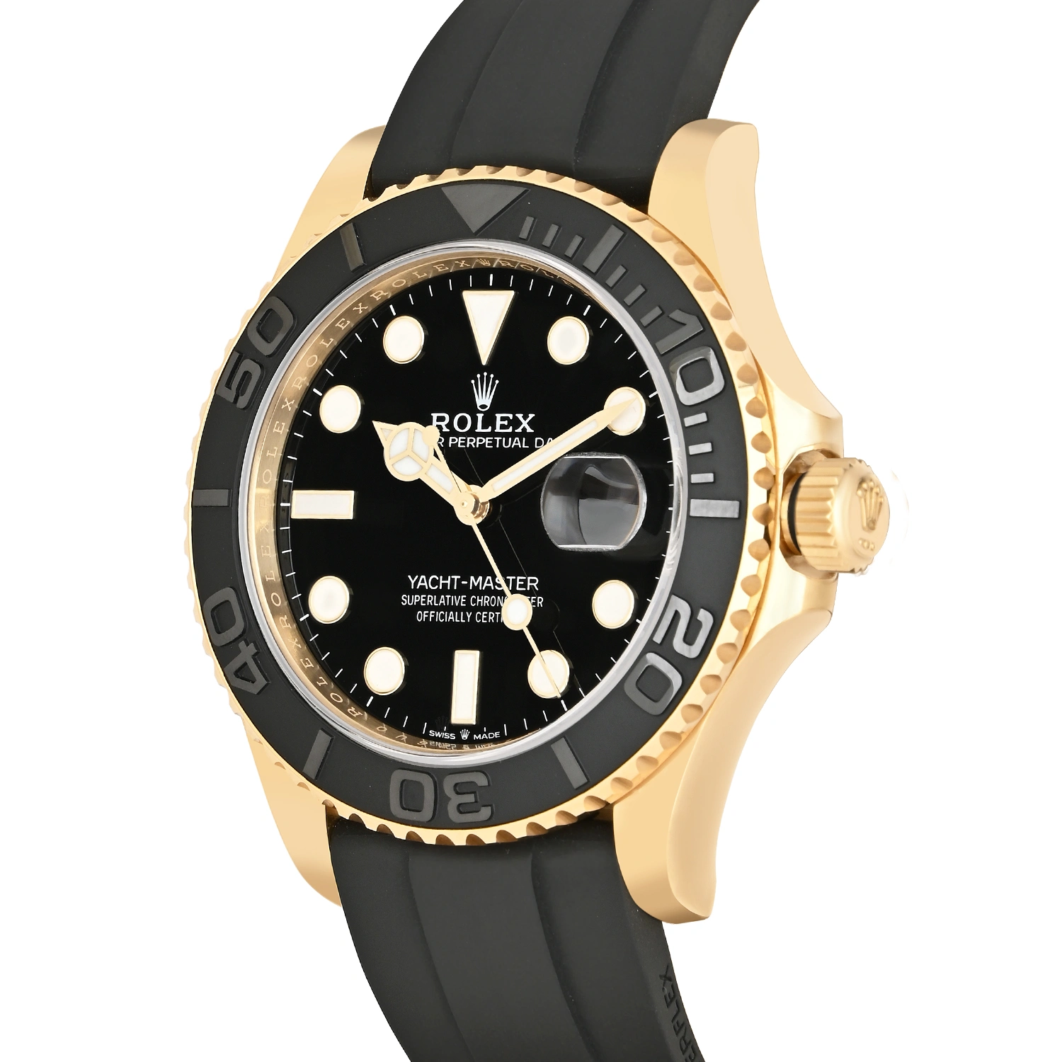 Yacht -Master 42 Yellow Gold Black Dial Oysterflex