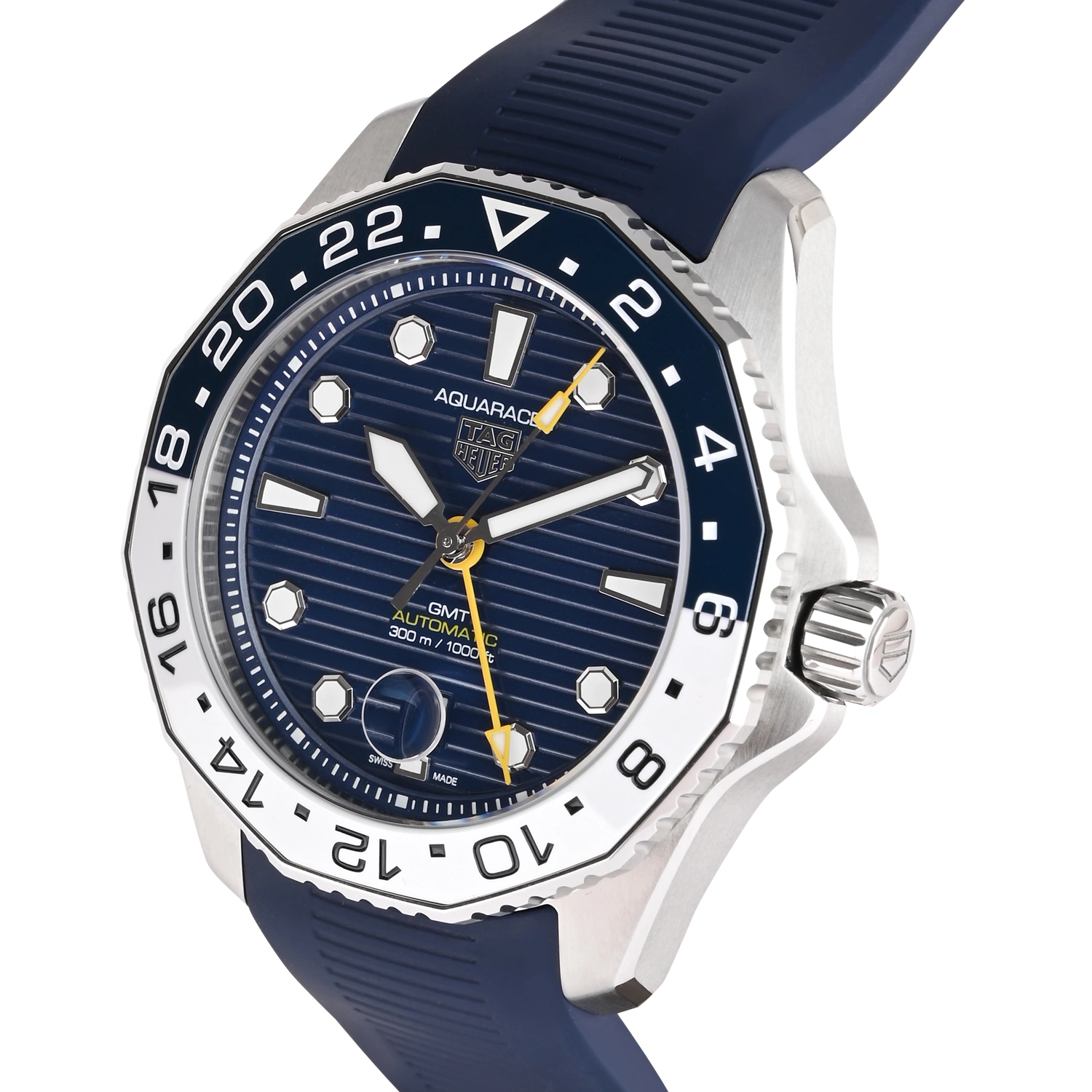 Aquaracer GMT Blue Dial Blue Rubber Strap Men’s Watch