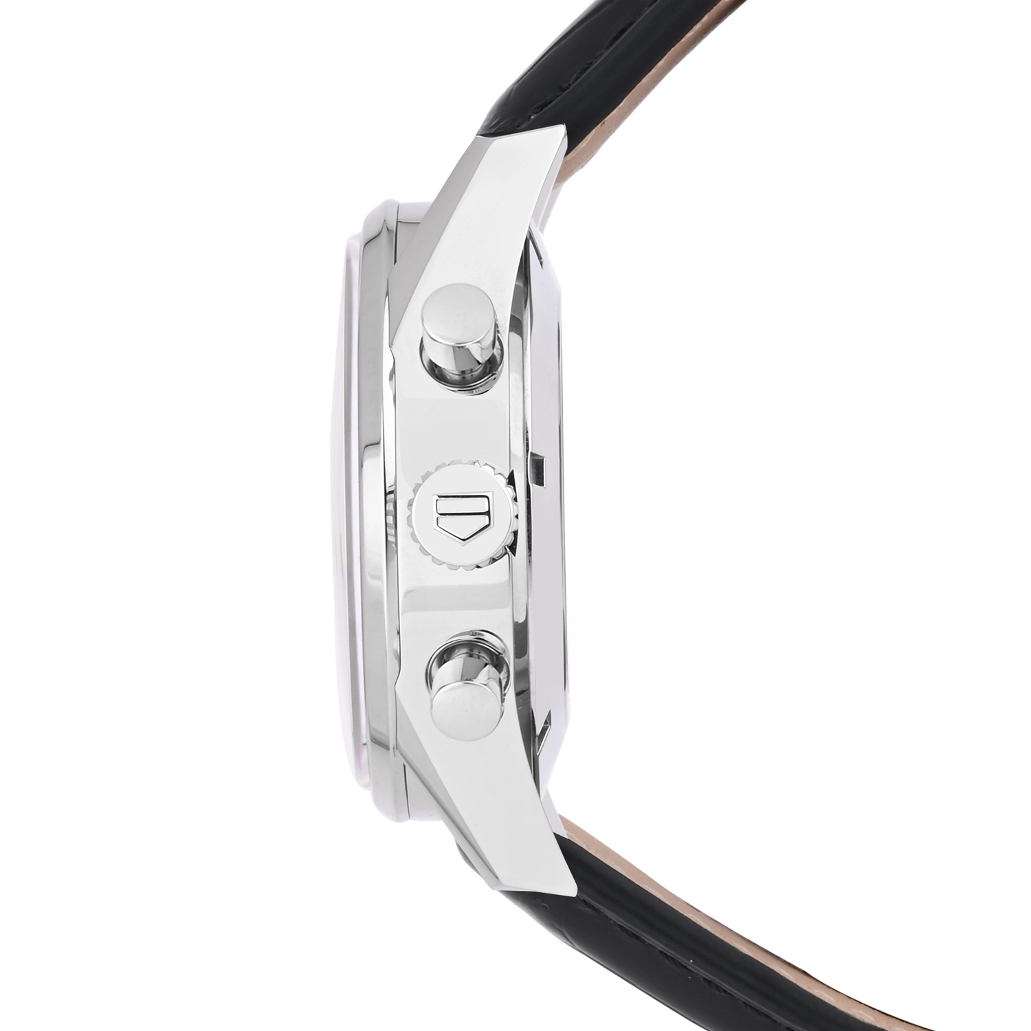 Carrera Calibre 16 Automatic Chronograph Black Dial Leather Strap