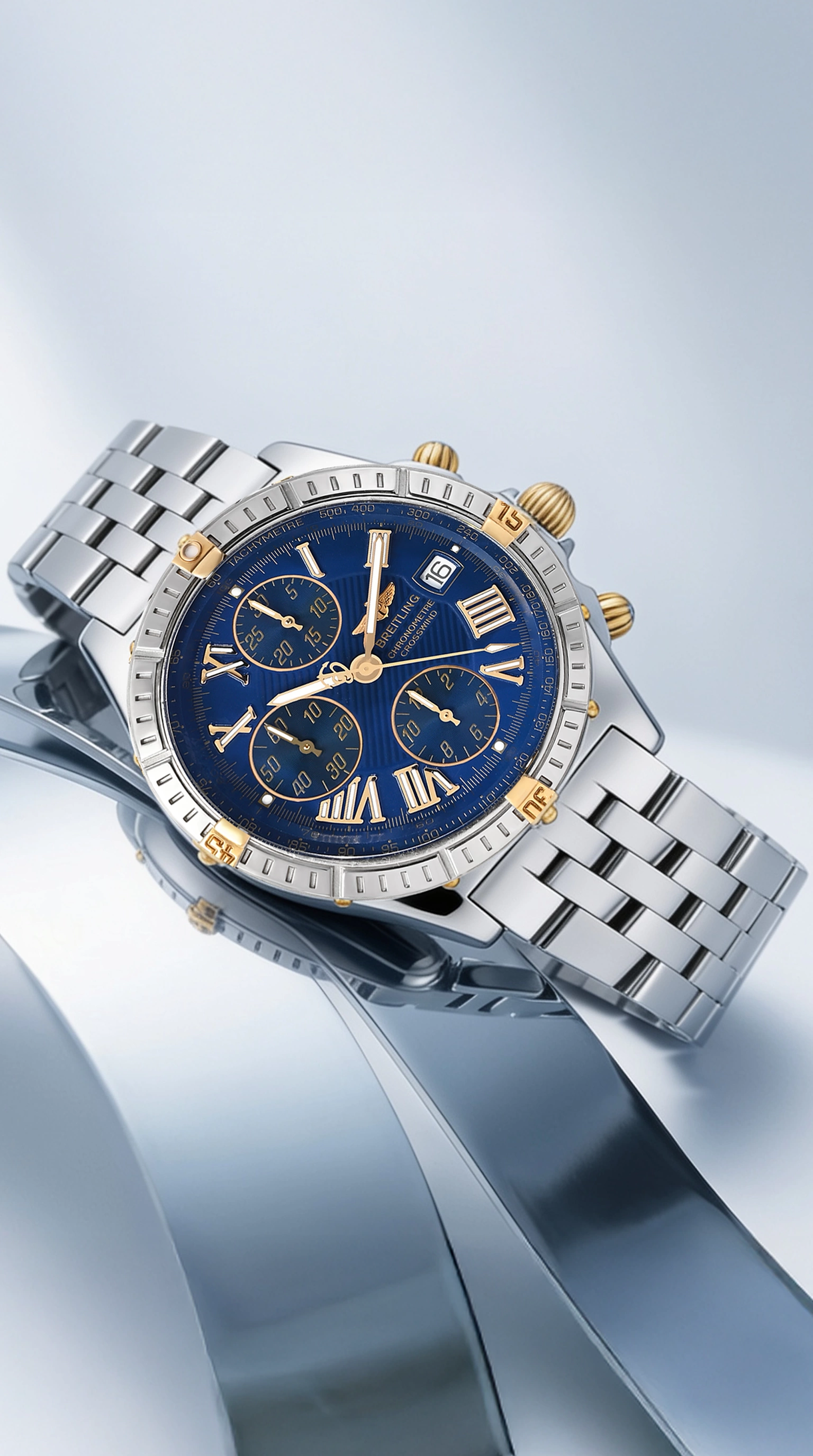 Breitling Crosswind Gold & Steel Blue Dial