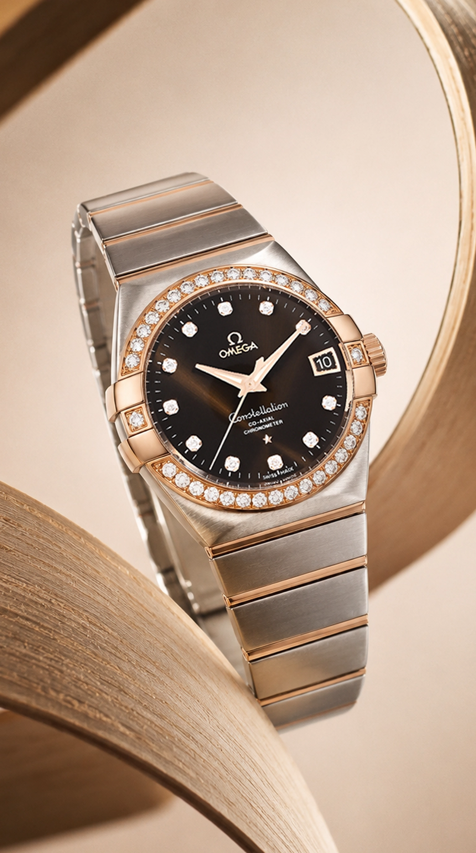 Omega Constellation Steel & Sedna Gold Diamond Bezel